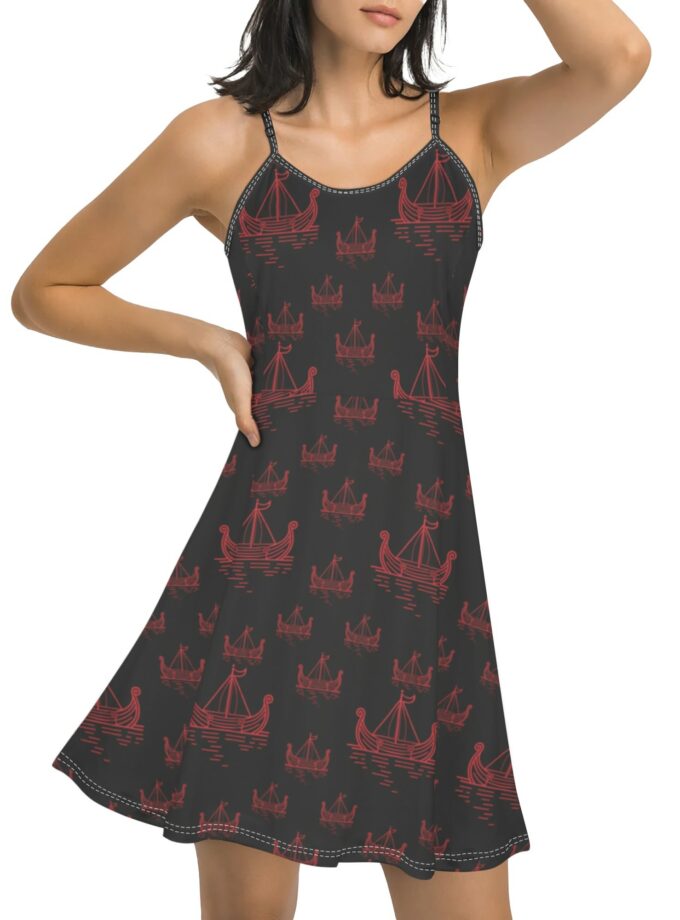 Women's Lounge Sleeveless Adjustable Spaghetti Strap Short Dress Swing Dress