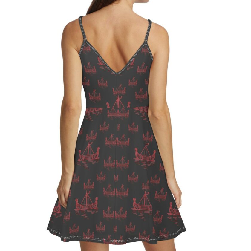 Women's Lounge Sleeveless Adjustable Spaghetti Strap Short Dress Swing Dress - Image 6