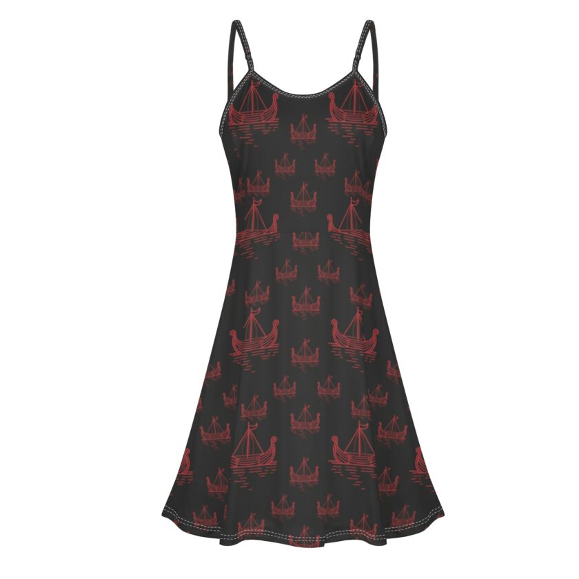 Women's Lounge Sleeveless Adjustable Spaghetti Strap Short Dress Swing Dress - Image 2