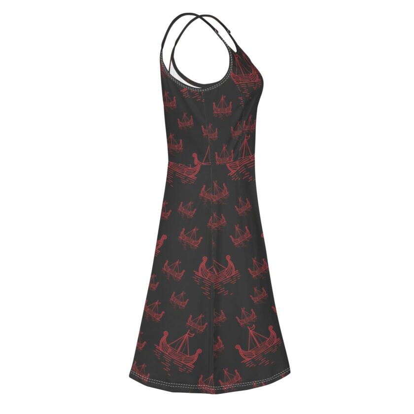 Women's Lounge Sleeveless Adjustable Spaghetti Strap Short Dress Swing Dress - Image 3