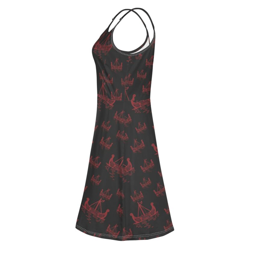 Women's Lounge Sleeveless Adjustable Spaghetti Strap Short Dress Swing Dress - Image 4