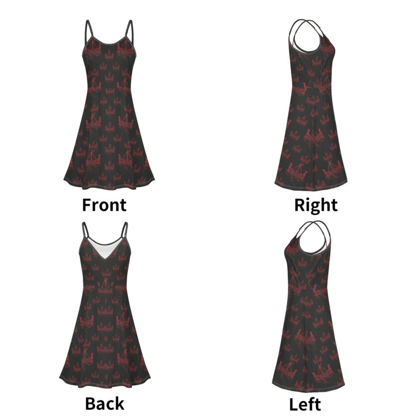 Women's Lounge Sleeveless Adjustable Spaghetti Strap Short Dress Swing Dress - Image 7