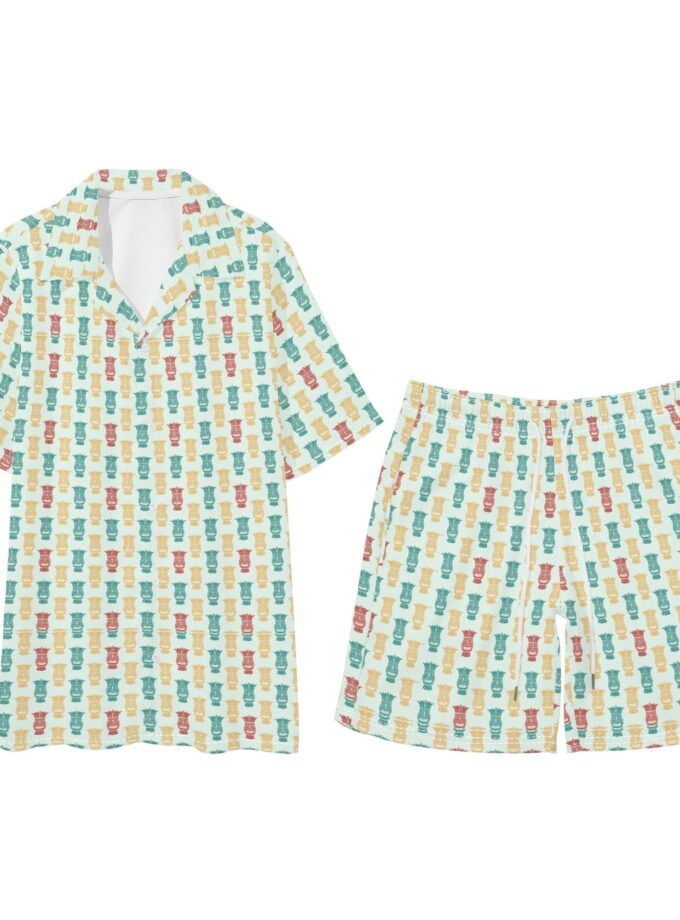 Men's Regular Fit Hawaiian Short Sleeve Shirt and Shorts Set