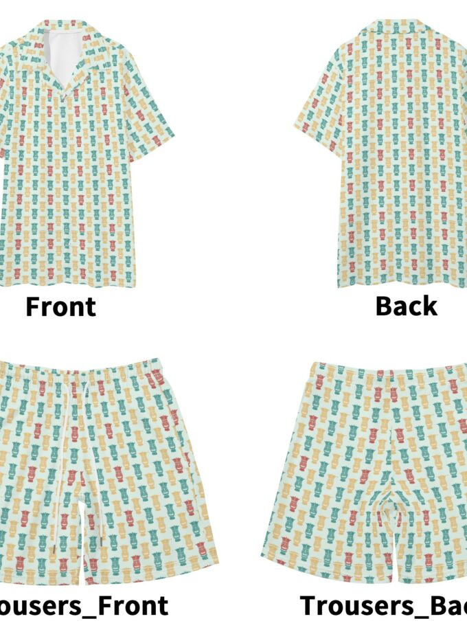 Men's Regular Fit Hawaiian Short Sleeve Shirt and Shorts Set