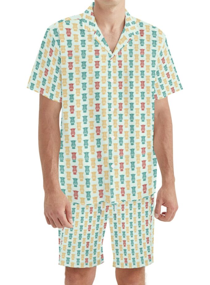 Men's Regular Fit Hawaiian Short Sleeve Shirt and Shorts Set