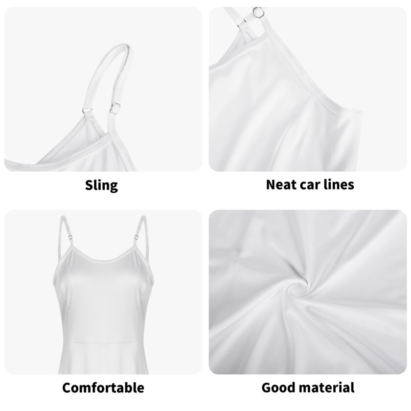 Women's Lounge Sleeveless Adjustable Spaghetti Strap Short Dress Swing Dress - Image 9