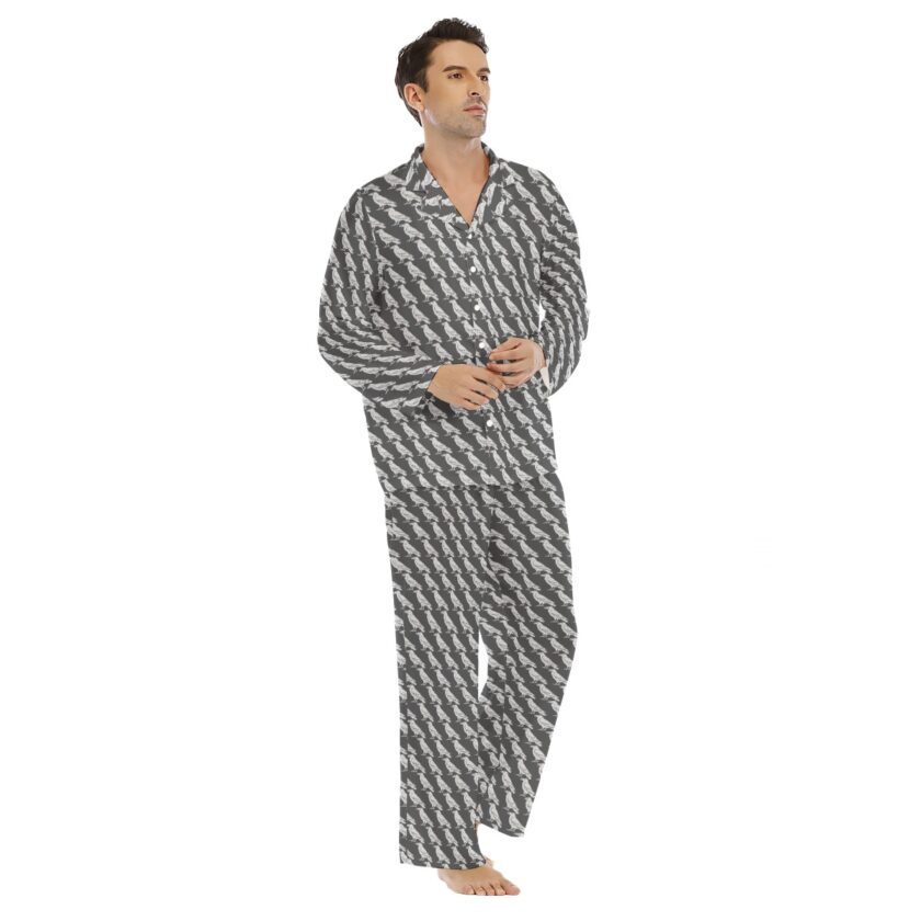 All-Over Print Men's Lapel Pajama Set - Image 3