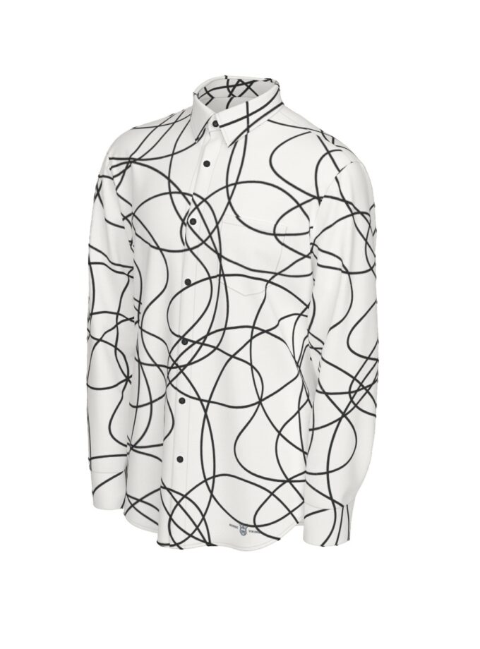 All-Over Print Men's Long Sleeve Shirt | 115GSM Cotton poplin