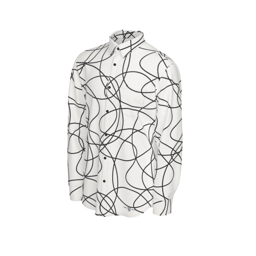 All-Over Print Men's Long Sleeve Shirt | 115GSM Cotton poplin - Image 3