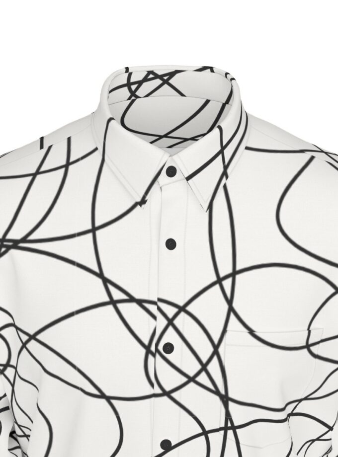 All-Over Print Men's Long Sleeve Shirt | 115GSM Cotton poplin