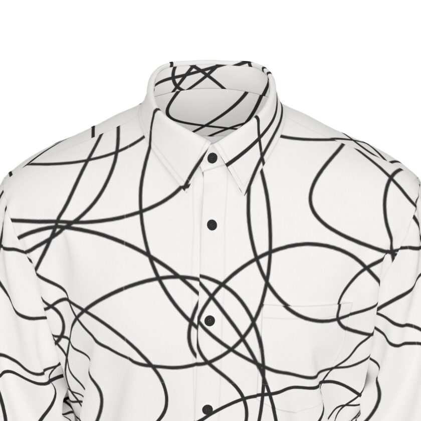 All-Over Print Men's Long Sleeve Shirt | 115GSM Cotton poplin - Image 6