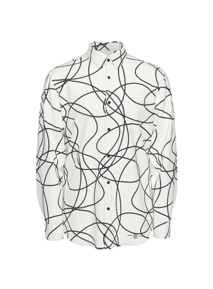 All-Over Print Men's Long Sleeve Shirt | 115GSM Cotton poplin