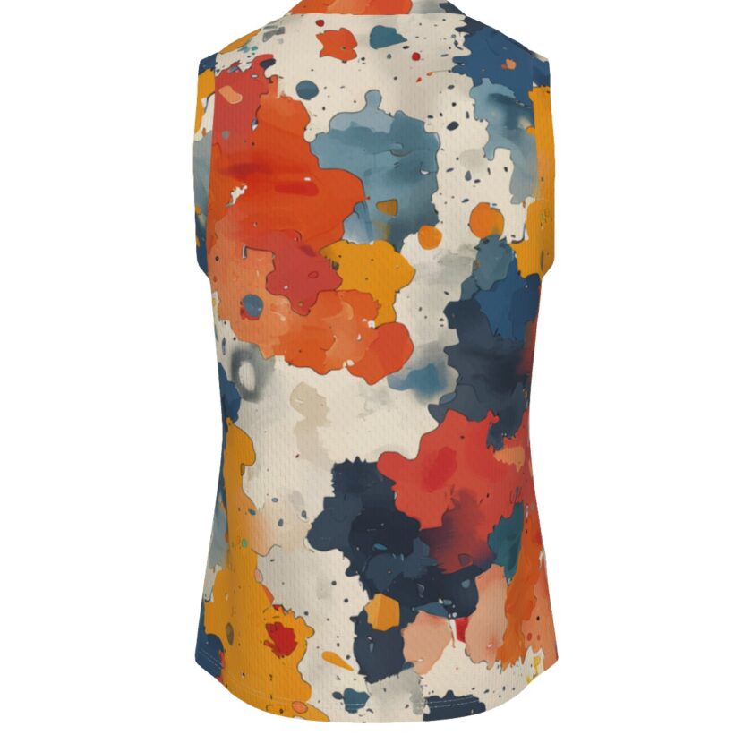 All-Over Print Men's V Neck Basketball Top - Image 2