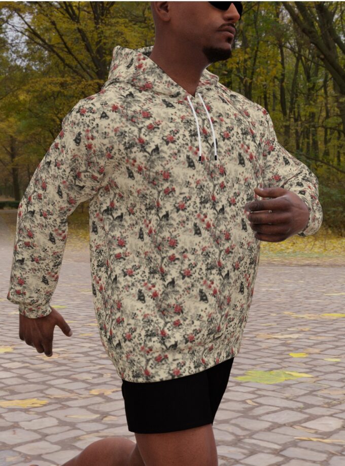 All-Over Print Men's Heavy Fleece Raglan Hoodie