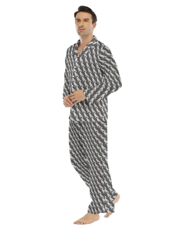 All-Over Print Men's Lapel Pajama Set