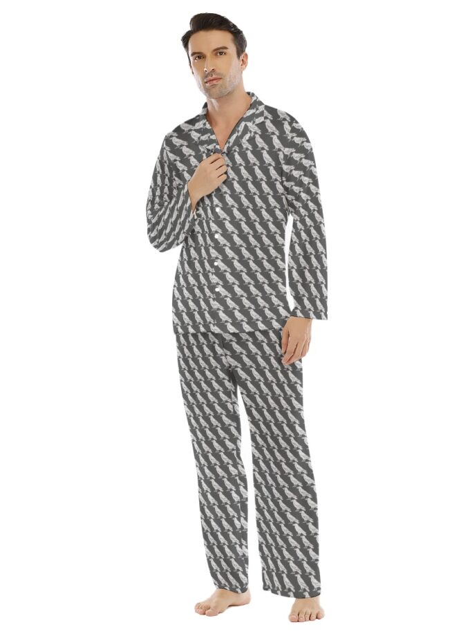 All-Over Print Men's Lapel Pajama Set