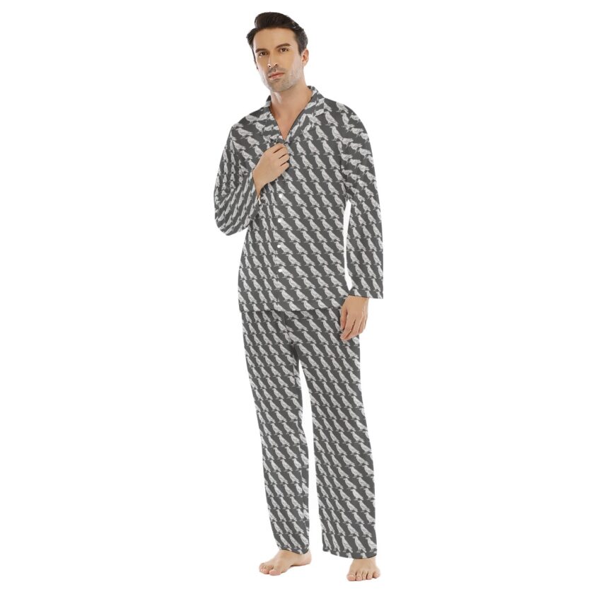 All-Over Print Men's Lapel Pajama Set