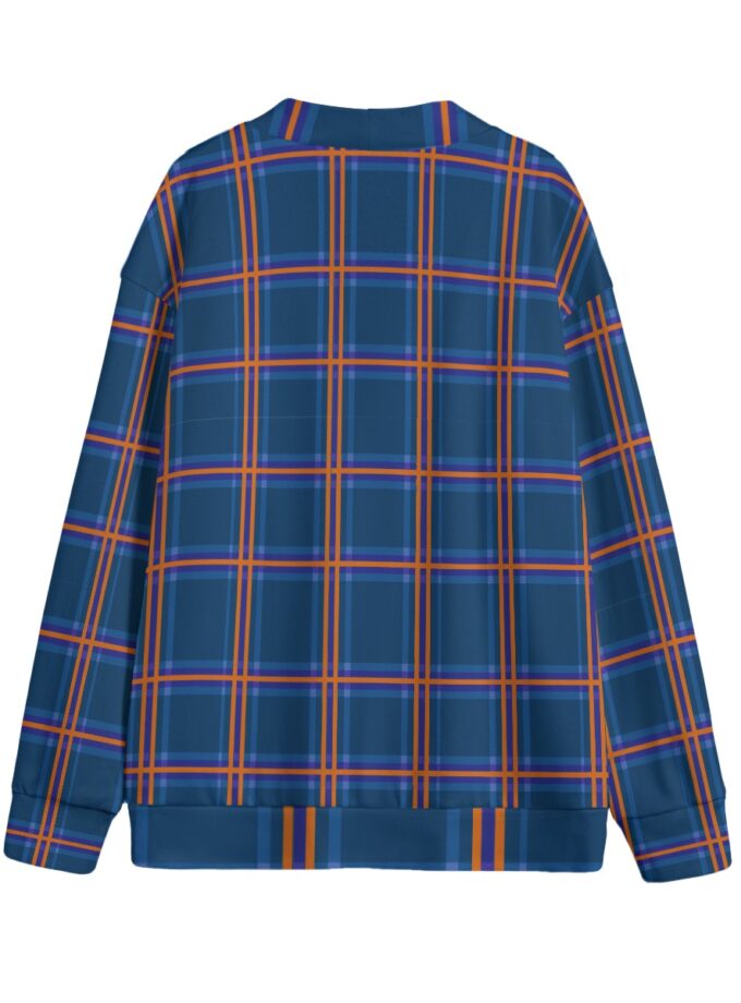 All-Over Print Unisex V-neck Knitted Fleece Cardigan With Button Closure