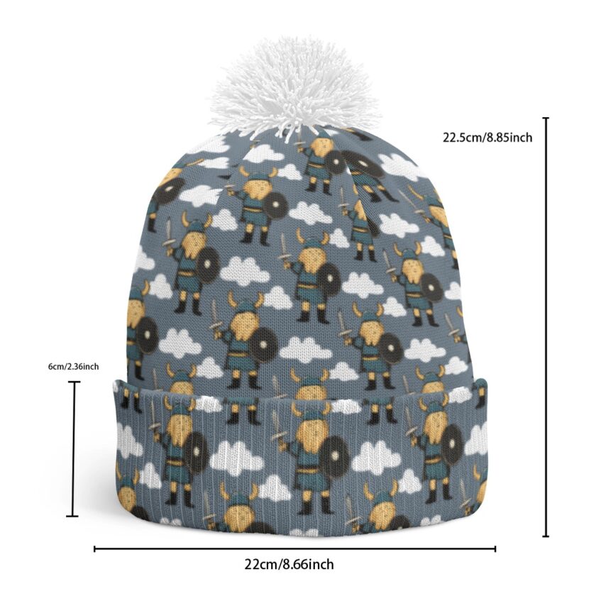 All-Over Print Knitted Hat With Pom-Pom - Image 4