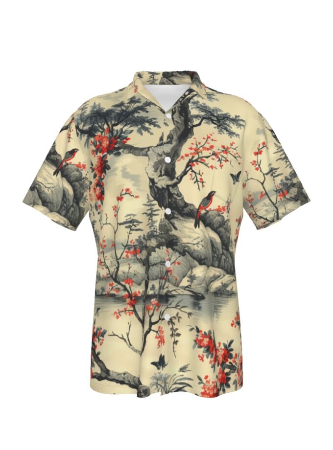 All-Over Print Men's Hawaiian Shirt With Pocket