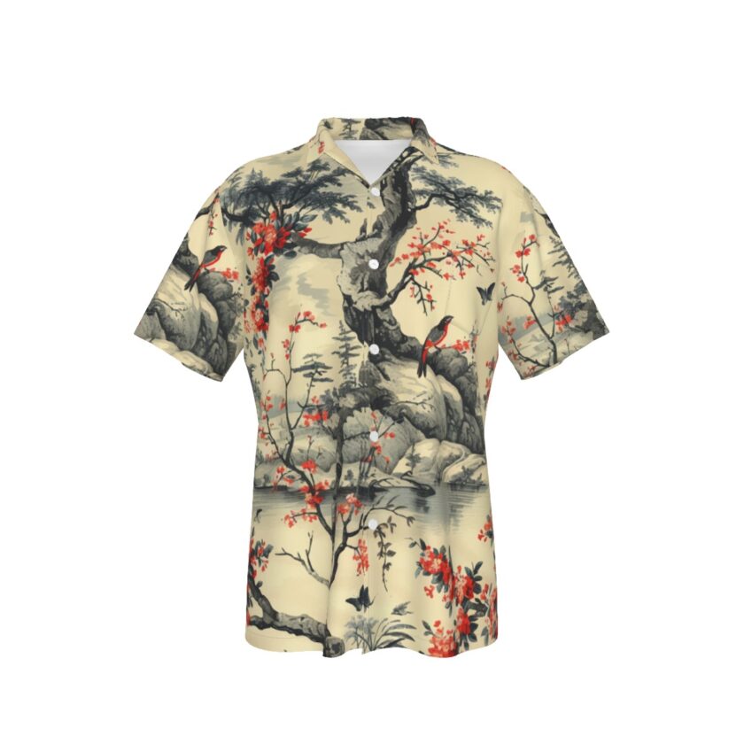 All-Over Print Men's Hawaiian Shirt With Pocket