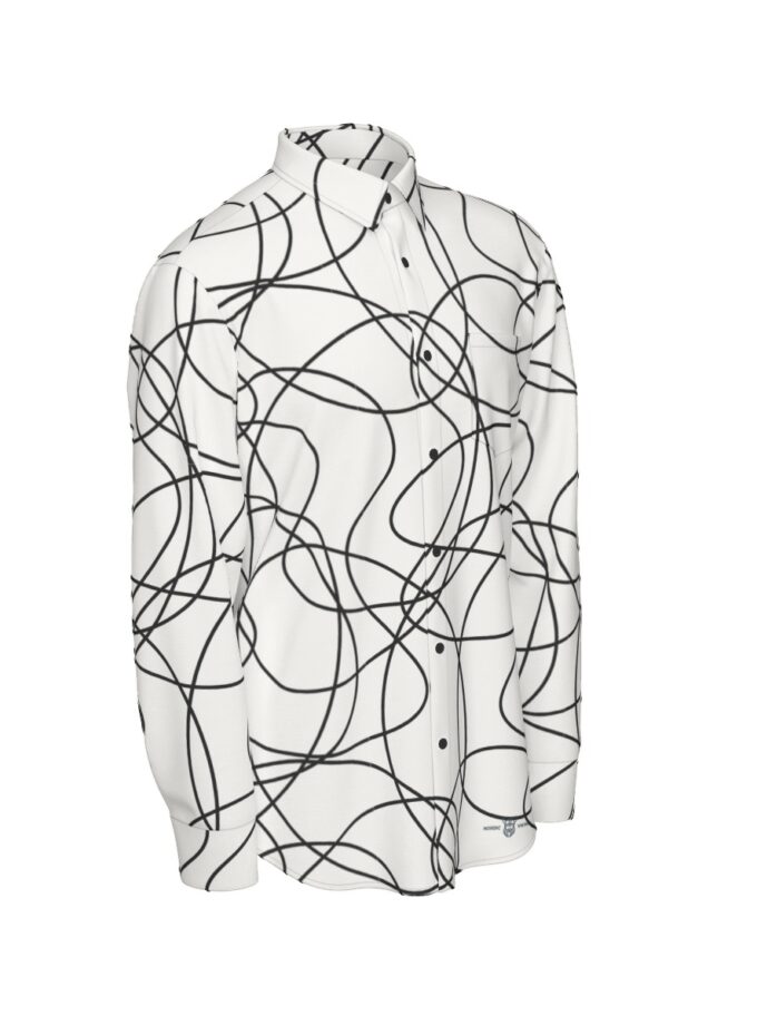 All-Over Print Men's Long Sleeve Shirt | 115GSM Cotton poplin