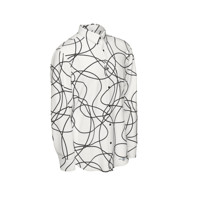 All-Over Print Men's Long Sleeve Shirt | 115GSM Cotton poplin - Image 4