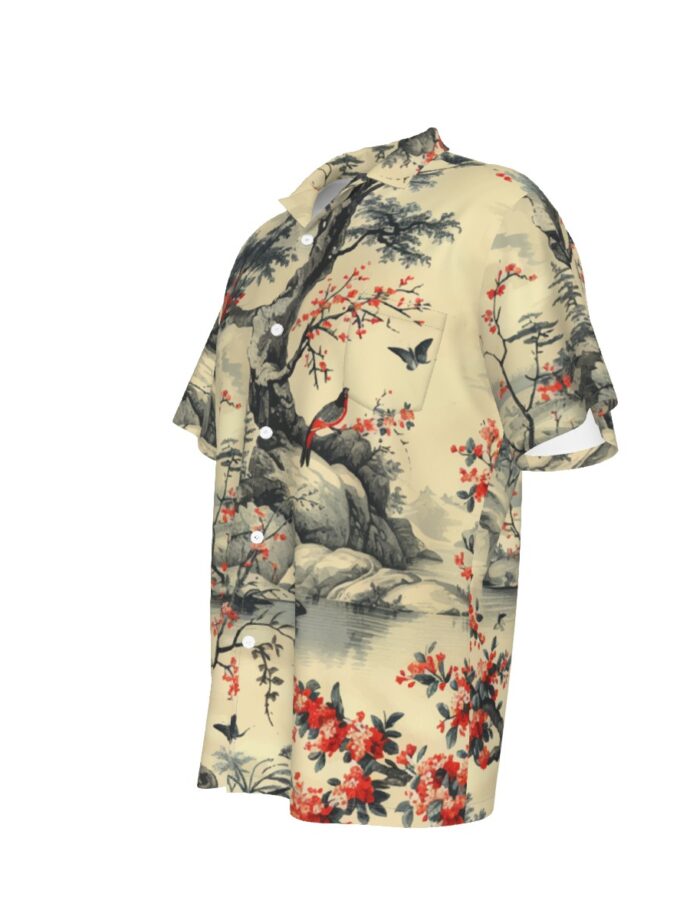 All-Over Print Men's Hawaiian Shirt With Pocket