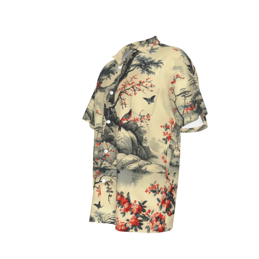 All-Over Print Men's Hawaiian Shirt With Pocket - Image 4