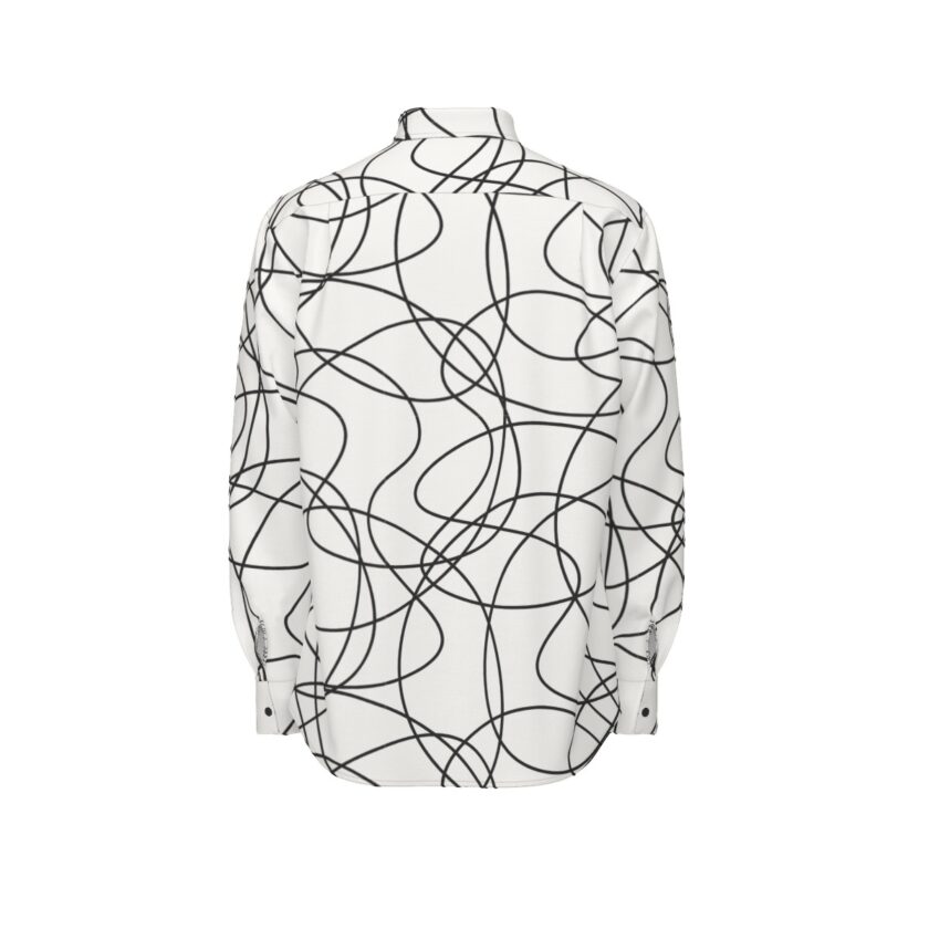 All-Over Print Men's Long Sleeve Shirt | 115GSM Cotton poplin - Image 5