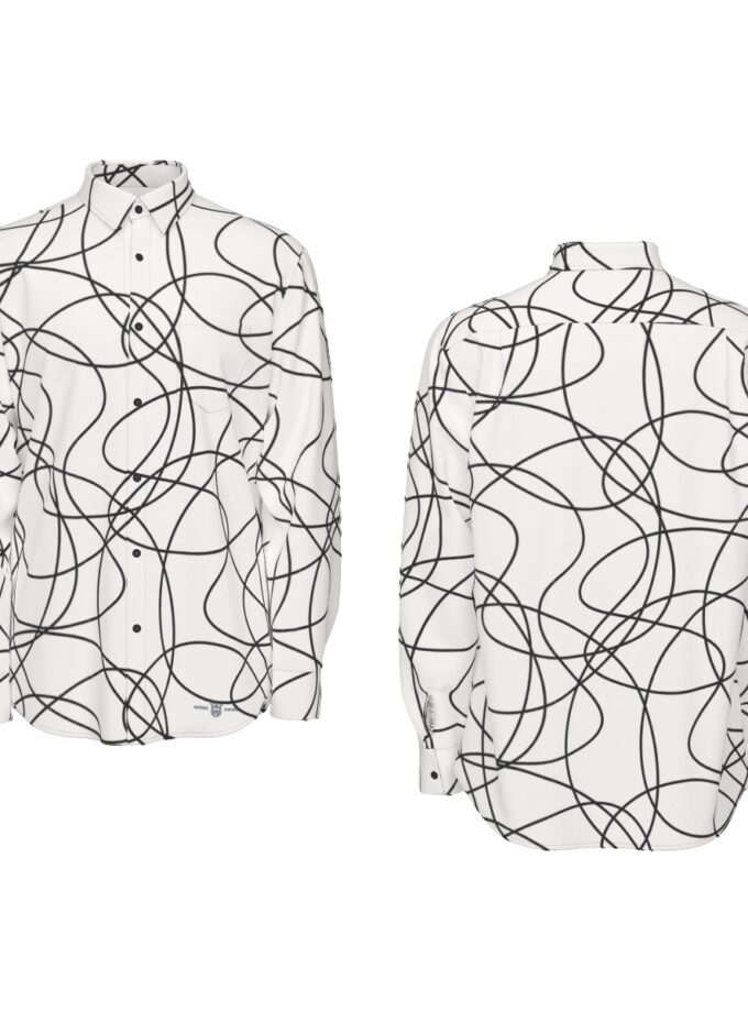 All-Over Print Men's Long Sleeve Shirt | 115GSM Cotton poplin