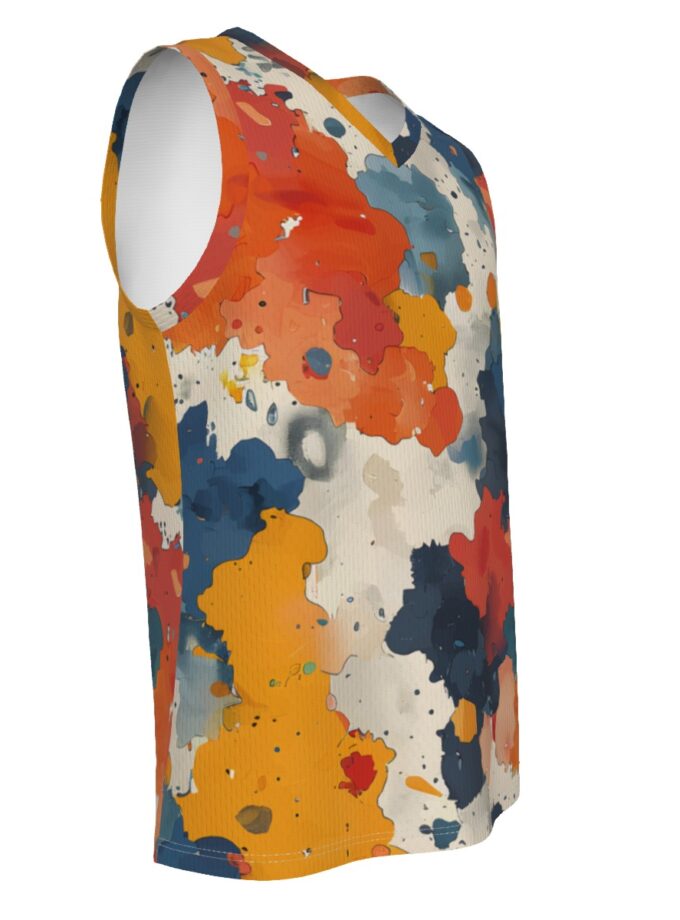 All-Over Print Men's V Neck Basketball Top