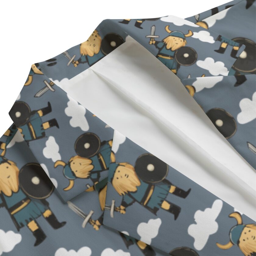 All-Over Print Men's Casual Flat Lapel Collar Blazer - Image 3