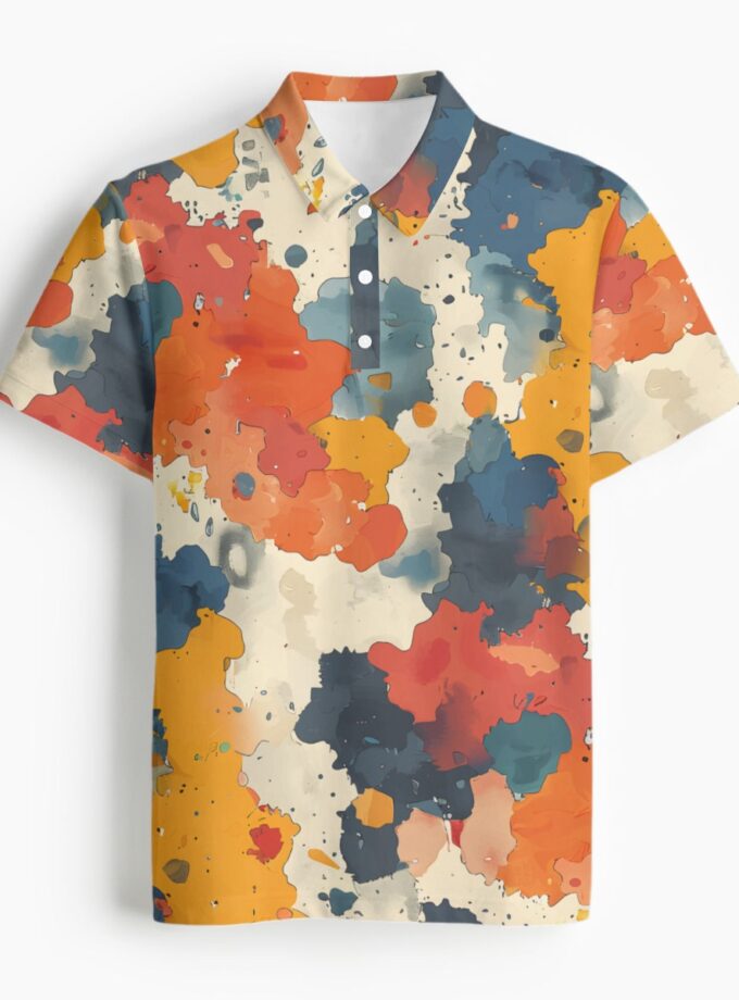 All-Over Print Men's Polo Collar Jersey
