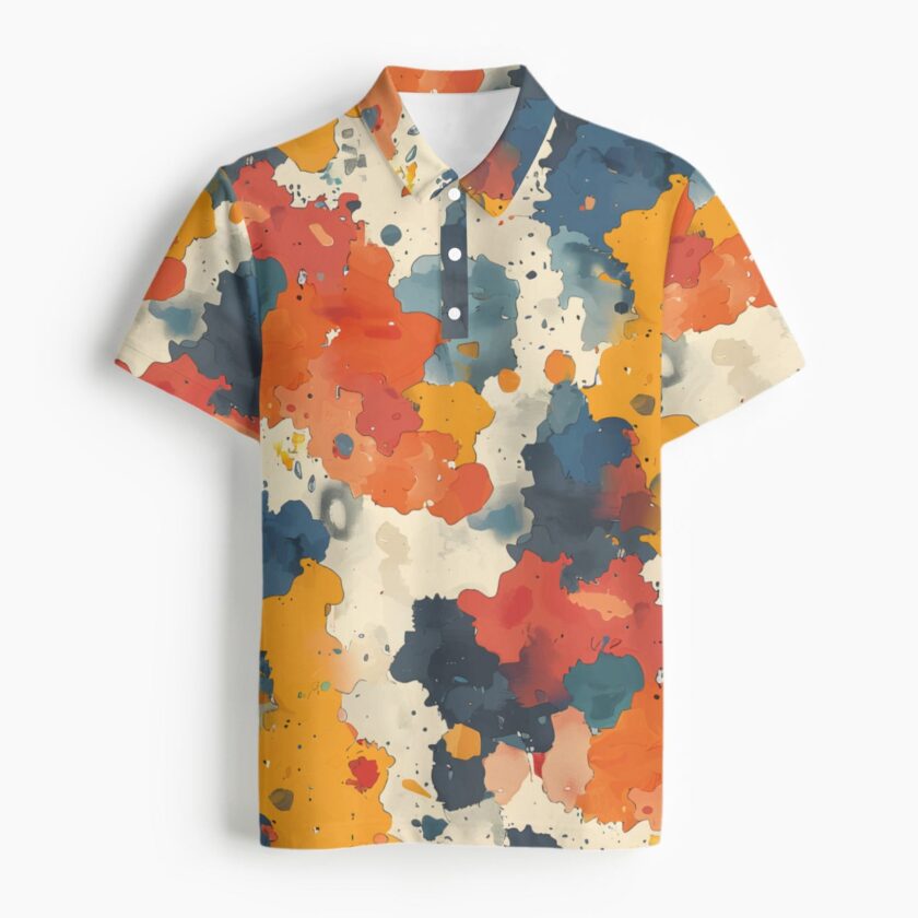 All-Over Print Men's Polo Collar Jersey