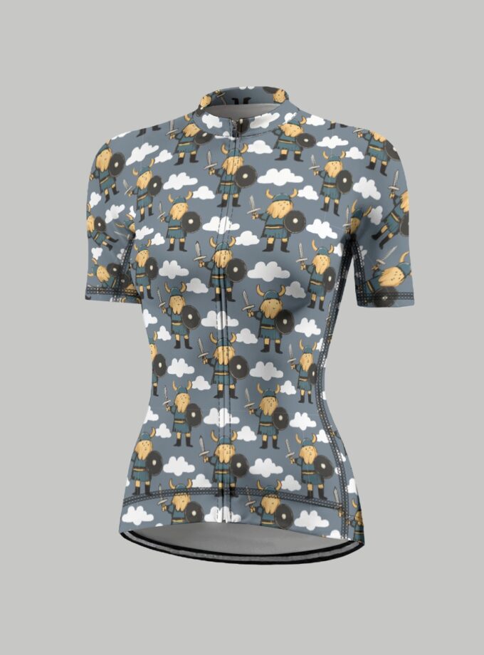 All-Over Print Women's Anti-Slip Raglan Cycling Jersey With Short Sleeve