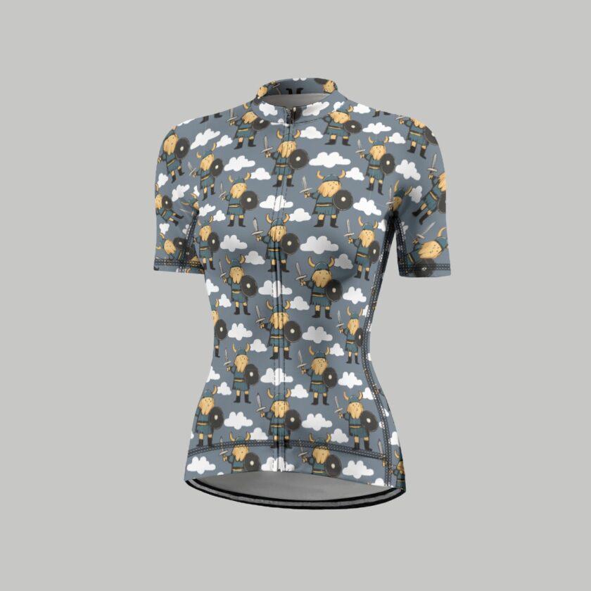 All-Over Print Women's Anti-Slip Raglan Cycling Jersey With Short Sleeve