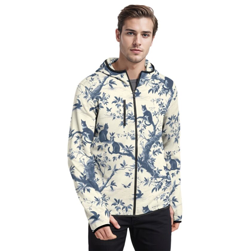 All-Over Print Men's Stylish Hoodie with Thumb Hole Design