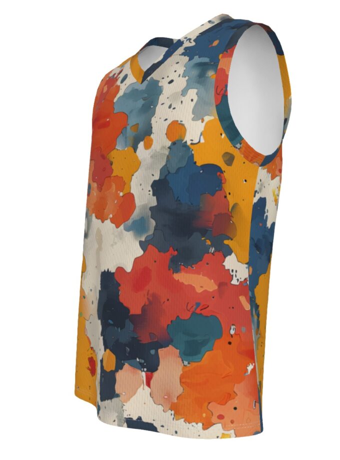 All-Over Print Men's V Neck Basketball Top