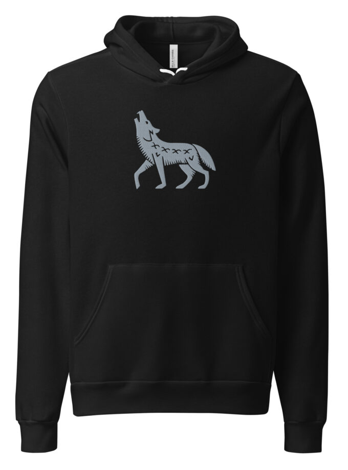 Nordic Wolf Embroidered Hoodie