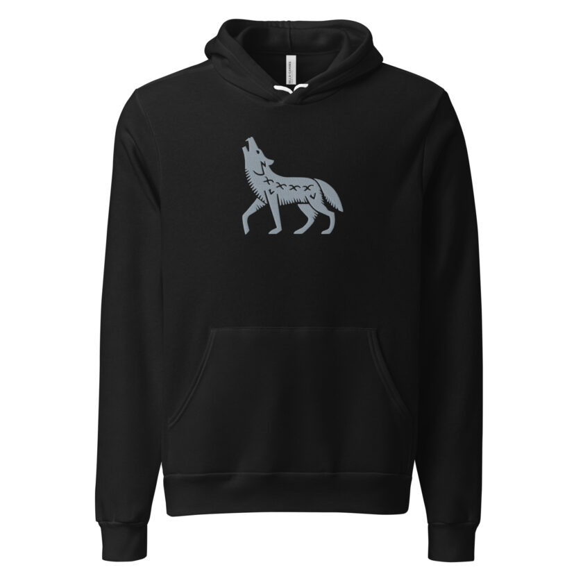 Nordic Wolf Embroidered Hoodie