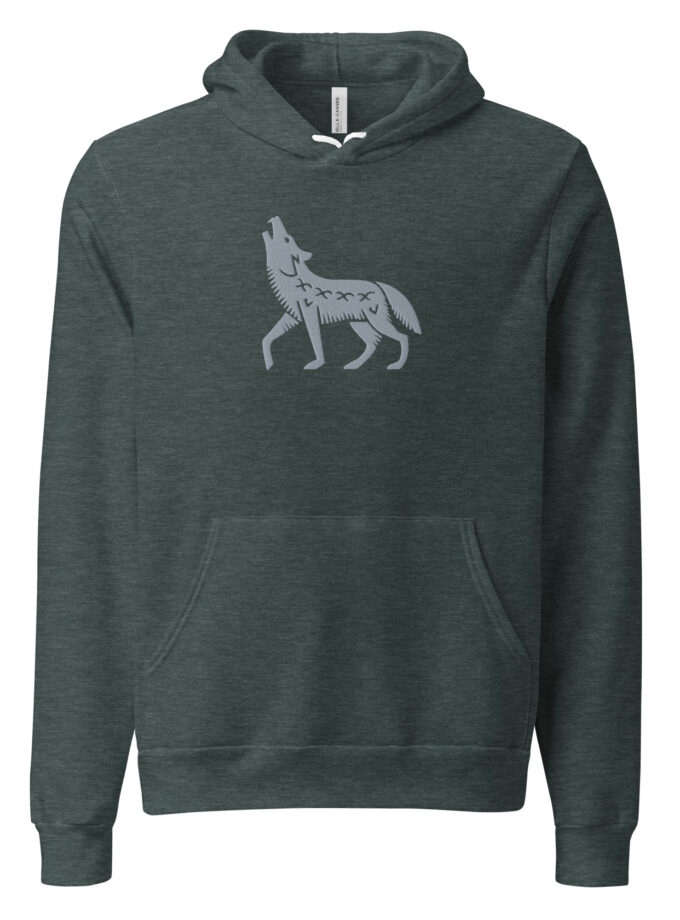 Nordic Wolf Embroidered Hoodie